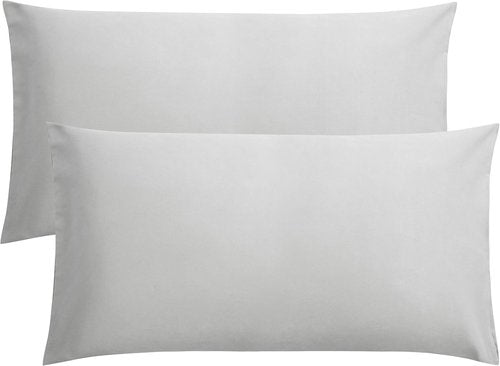 FLXXIE King Pillow Cases - Soft Microfiber Covers with Envelope Closure | Wrinkle & Fade Resistant, 20x36, Light Grey