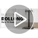 Black Portable Floor TV Stand with Wheels, 27-65 Inch Adjustable Swivel, Max 88 lbs