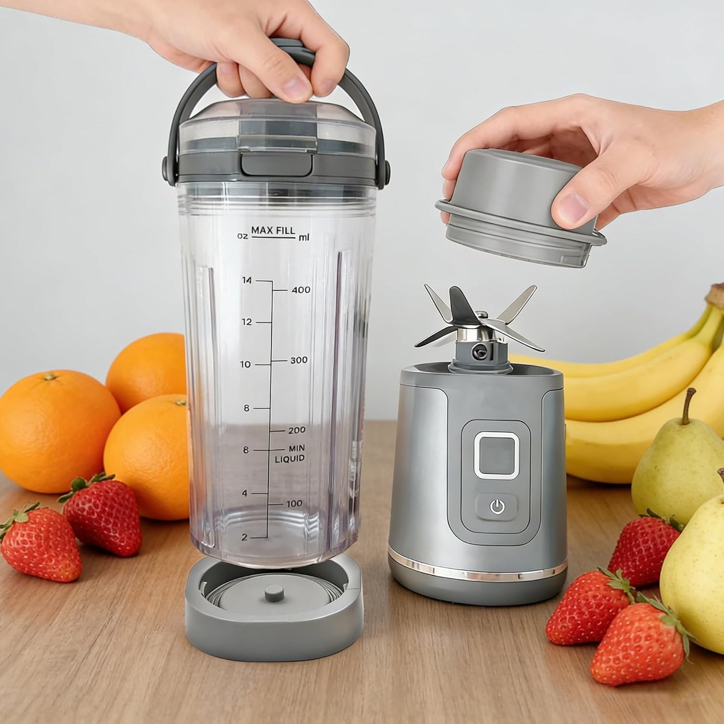 Ninja - Silicone Blade Cover & Vessel Cap - Leakproof, Dishwasher Safe Blender Parts (Grey)
