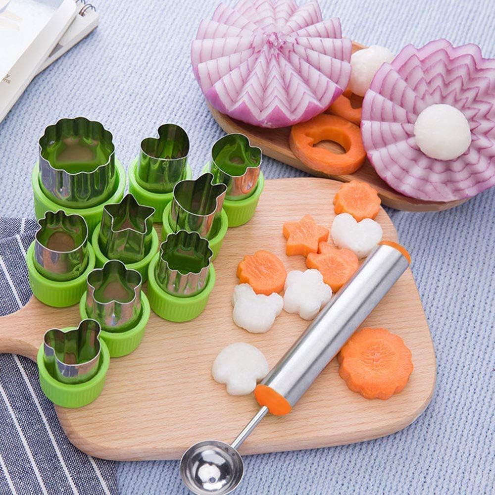 LetGoShop Cookie Cutter Set - 12 Fun Shapes with Safety Handle & Cartoon Food Forks for Kids Lunch