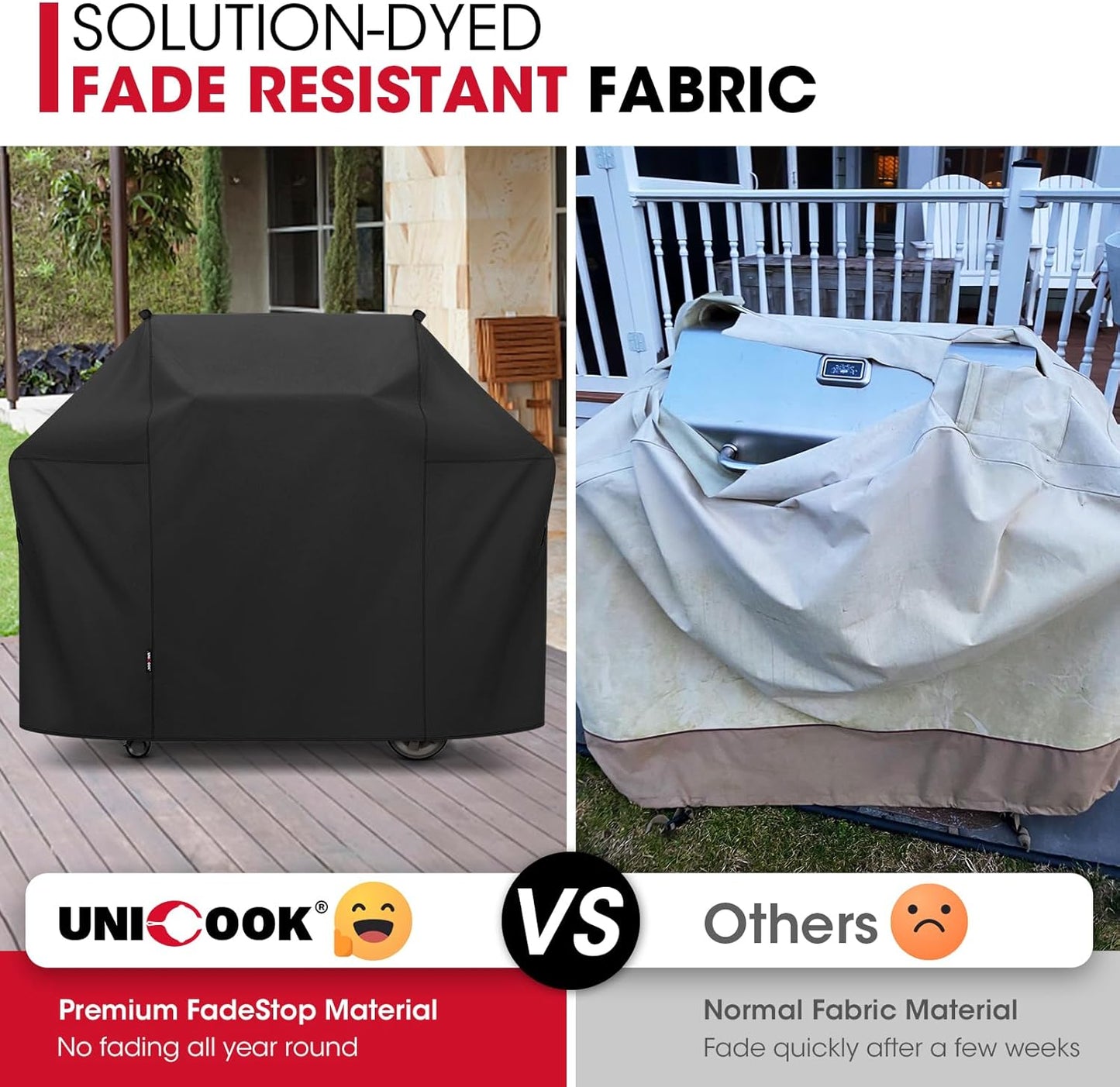 Unicook 58 Inch Grill Cover - Heavy Duty Waterproof BBQ Protection for Weber Genesis II & LX 300 Series