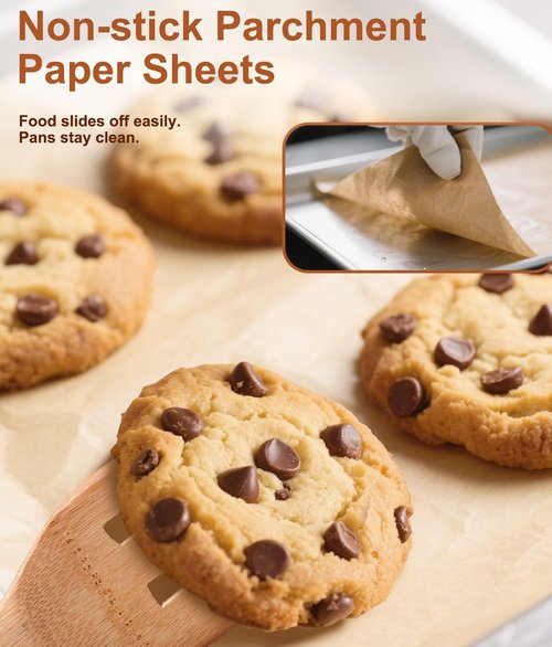 160 Pcs Unbleached Parchment Paper Sheets, 12x16 Inch Precut Baking Paper for Baking Sheet, Non-Stick Parchment Paper for Baking, Oven, Air Fryer, Grilling, Steaming, Cookies, Bread, Cake