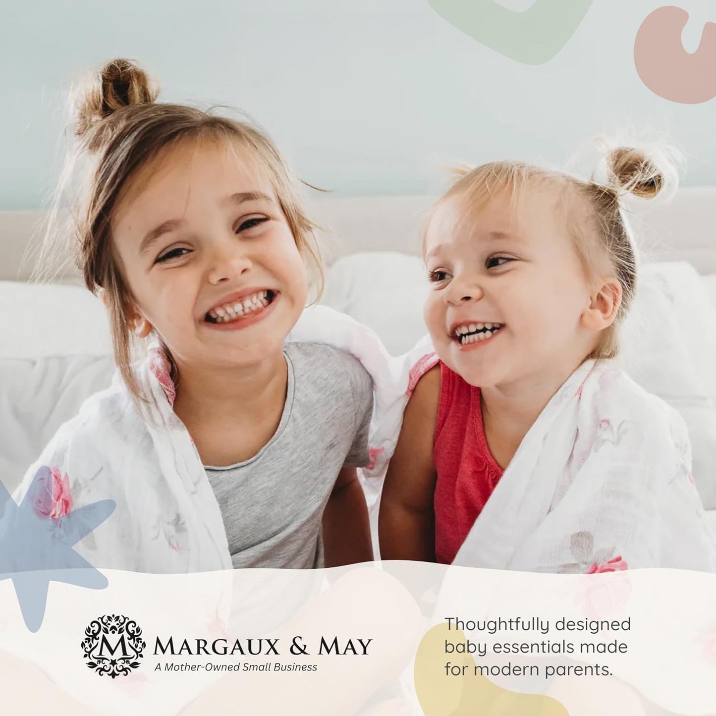 Margaux & May Crib Mattress Protector - 100% Waterproof & Highly Absorbent Quilted Cover | 2 Pack, Oeko-TEX® Certified, Noiseless, Fits 28" x 52" Standard Cribs