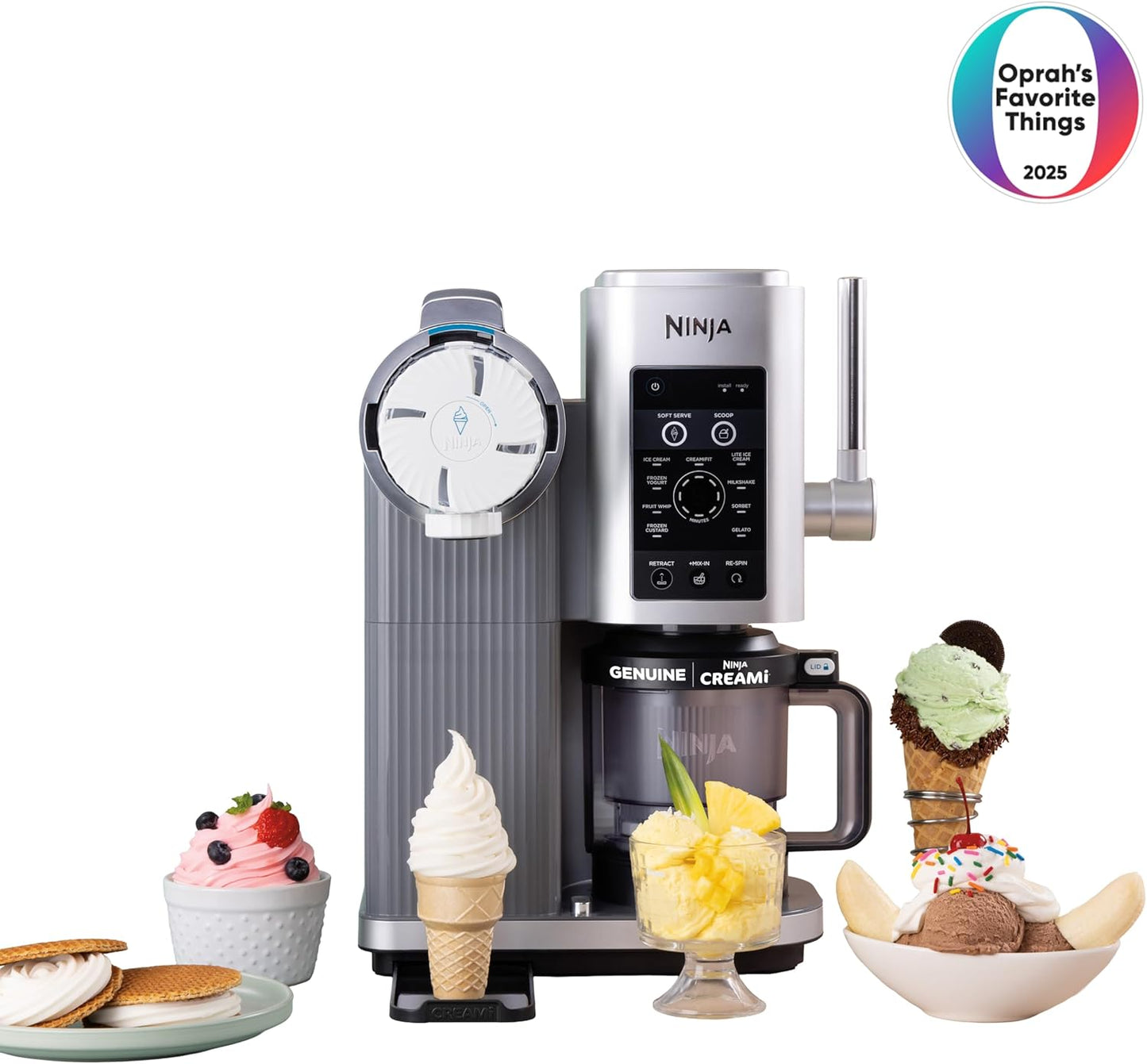 Ninja CREAMi Ice Cream Maker - 13-in-1 Soft Serve & Sorbet Machine with 2 Pints & Handle