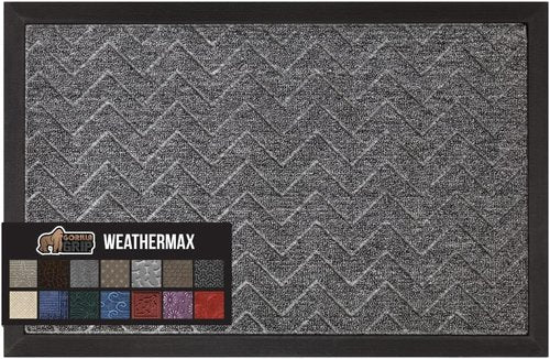 GORILLA GRIP Waterproof All-Season WeatherMAX Doormat - Durable Natural Rubber, 72x24, Easy Clean Indoor/Outdoor Mat