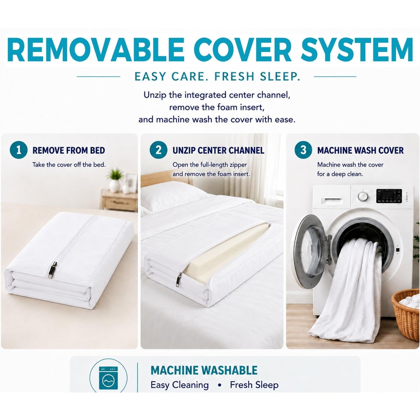 Bisenkud Twin to King Bed Bridge Kit, Convert Two Twin Beds into a Seamless King Size Bed, Mattress Connector with Gap Filler, Non Slip Straps, Machine Washable Cover for Guest Room, RV