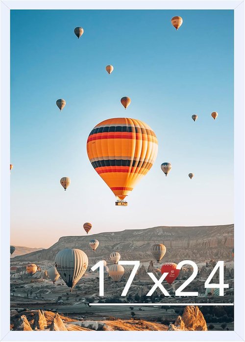 JCJMY 17x24 Picture Frame - White Gallery Frame for Posters & Photos | Horizontal & Vertical Display