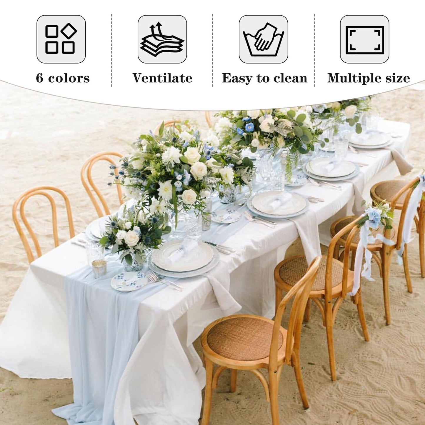 Fitable Elegant Rectangle Table Clothes, 6 Pack - 90 x 132 Inch, Navy - Reusable and Washable Tablecloths, Polyester Fabric Table Covers for Wedding, Party, Banquet, Formal Events