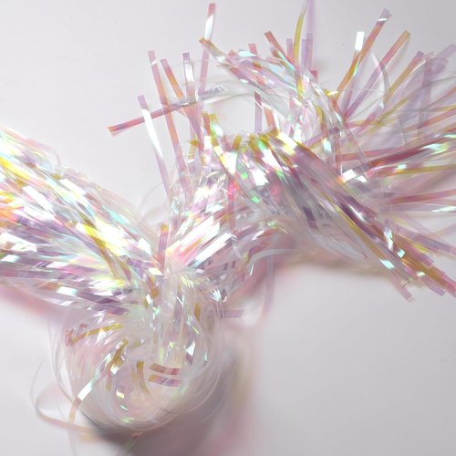 BRAVESHINE Iridescent Foil Fringe Backdrop - 2 Pack 3.2x6.5ft Holographic Tinsel Streamers for Birthday & Party Decor