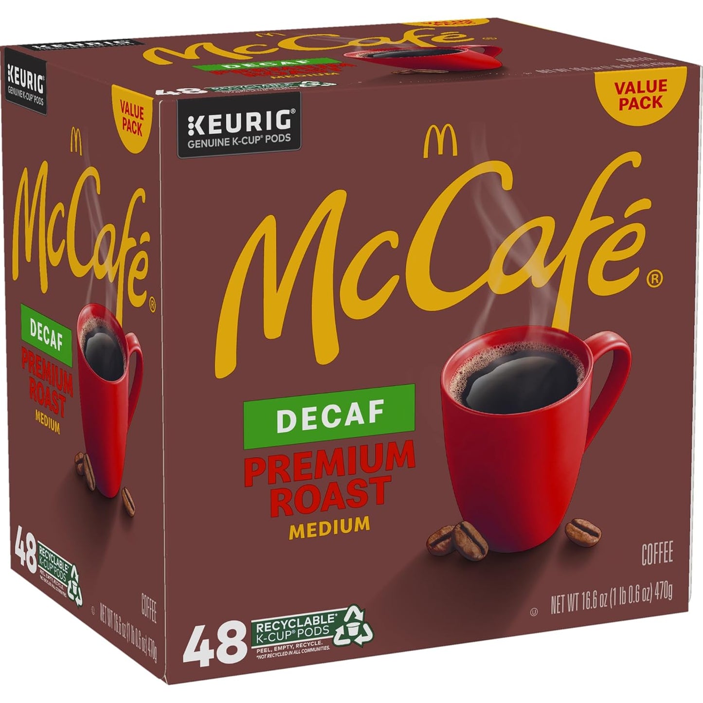 McCafe Premium Roast Decaf Coffee Pods - Medium Roast Keurig K-Cup Pods | 48 Count