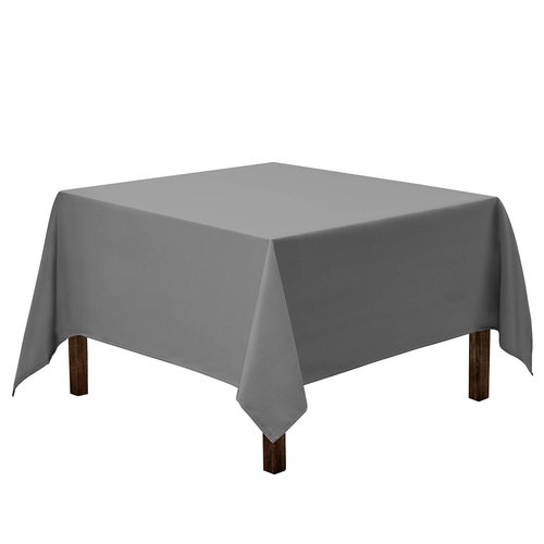 Gee Di Moda Square Tablecloth - 85 x 85 Inch Charcoal Table Cloth for Large Square or Round Tables - Heavy Duty Washable Fabric - for Buffet Table, Holiday Party, Dinner, Wedding & Baby Shower