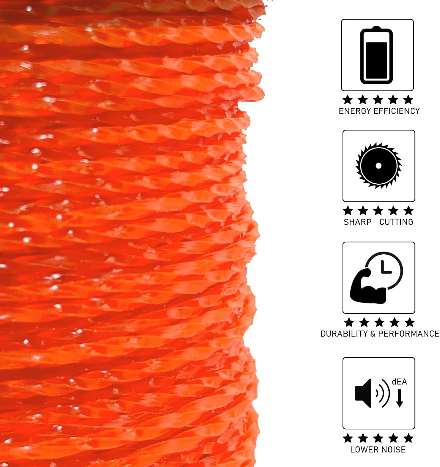 Weed Eater Commercial Square Twist .105" String Trimmer Line - 302' Premium Nylon Replacement | Orange