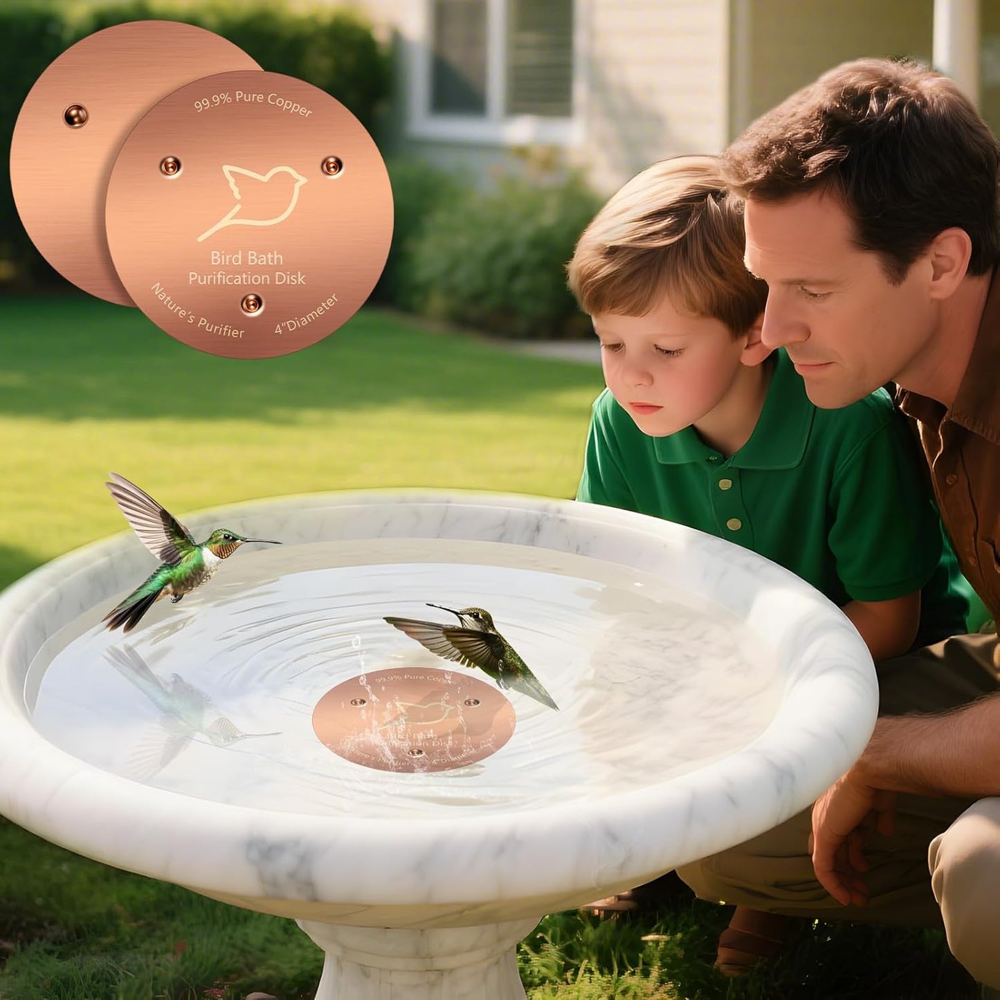 Skiennix Bird Bath Copper Disk - 1mm Thick Reinforced 99.99% Pure Copper | Durable Outdoor Accessory
