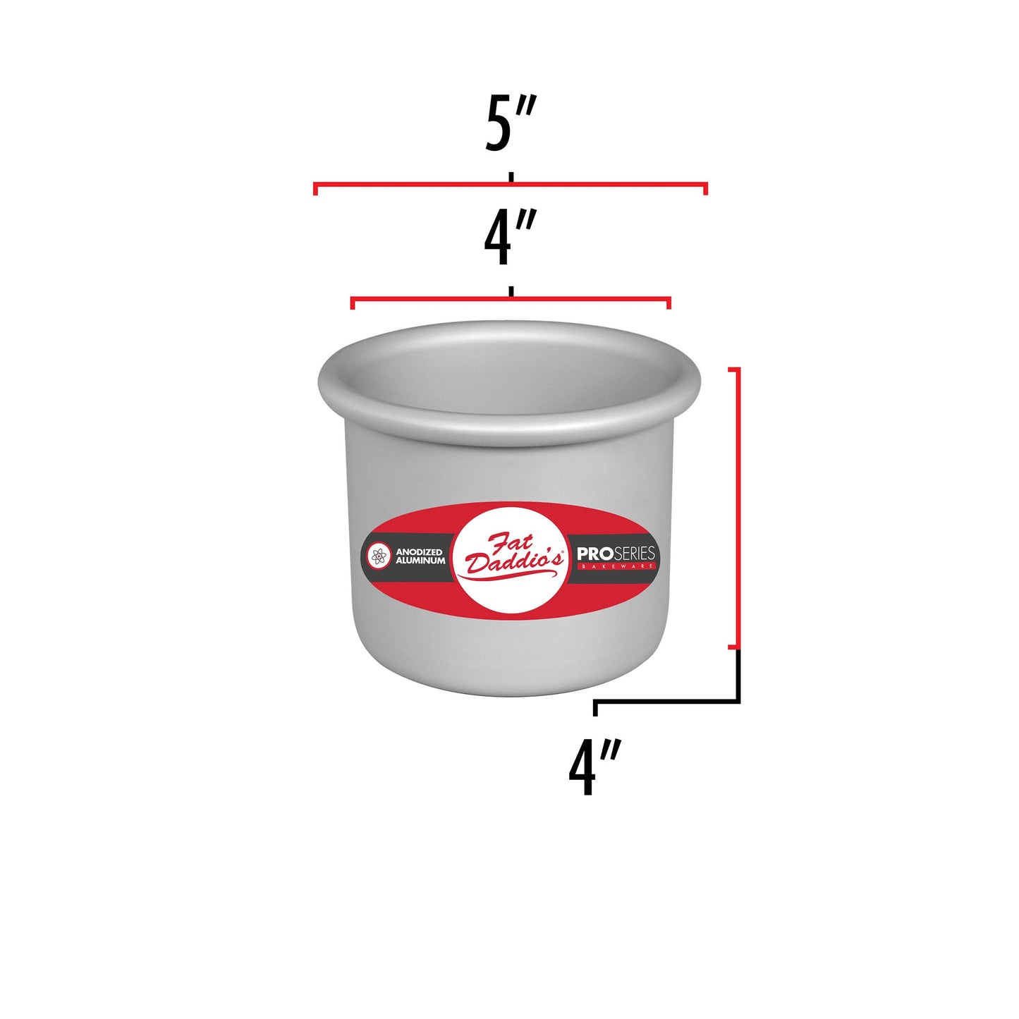 Fat Daddio's Round Cake Pan, 4 x 4 Inch, Silver