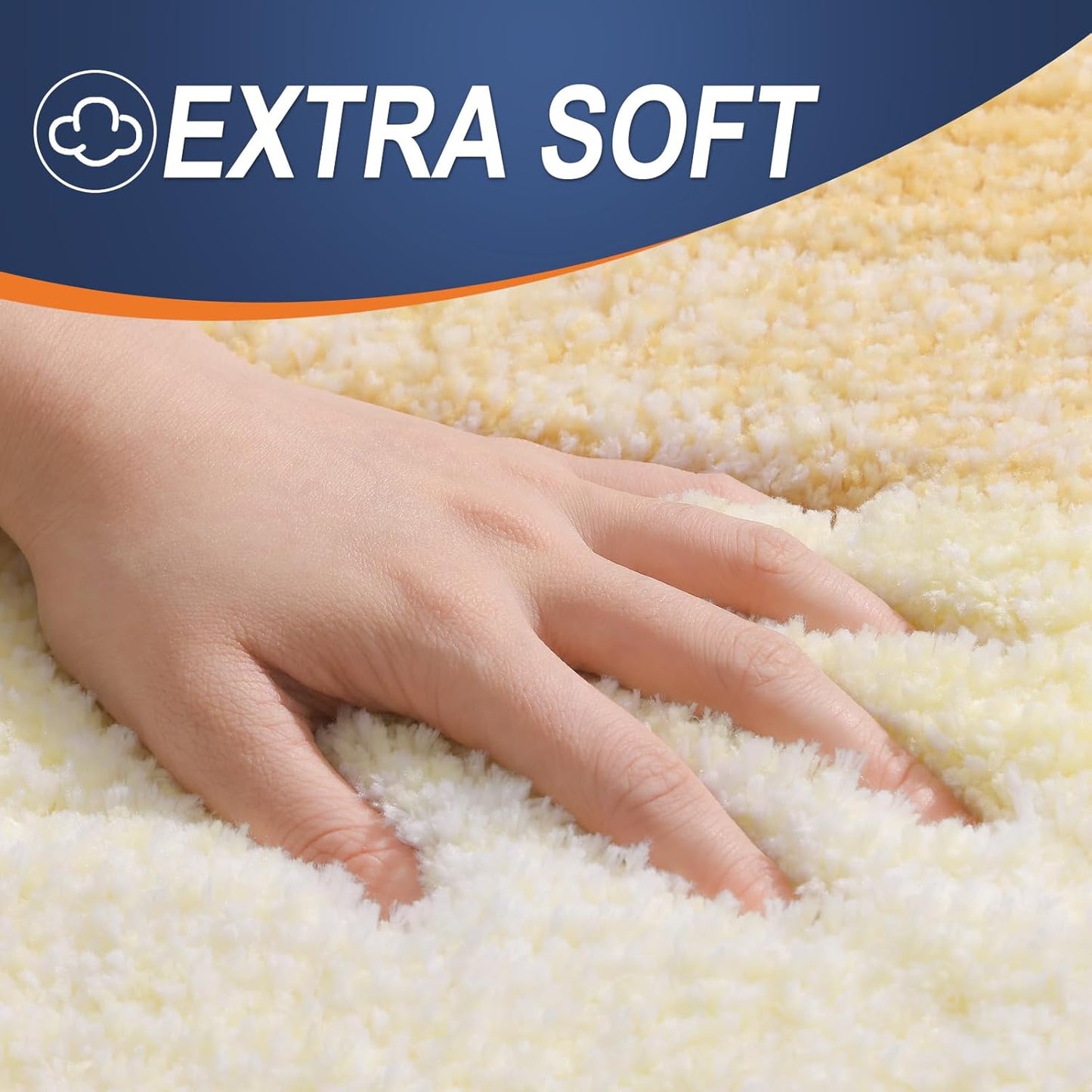 OLANLY Bathroom Runner Rug - Extra Soft Microfiber Mat | Quick Dry & Washable 59x24, Light Yellow