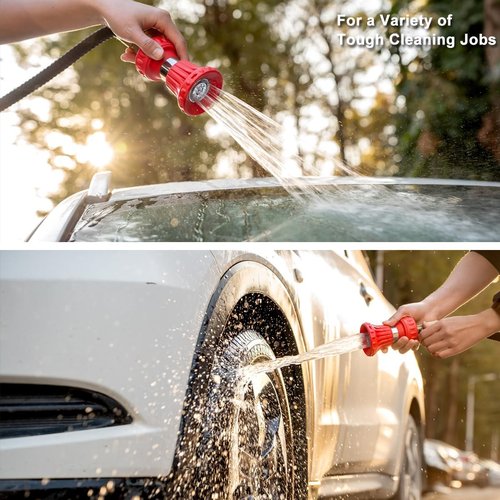 FANHAO Heavy-Duty Fireman Style Garden Hose Nozzle - Adjustable High Pressure Sprayer for Car Washing & Lawn Care