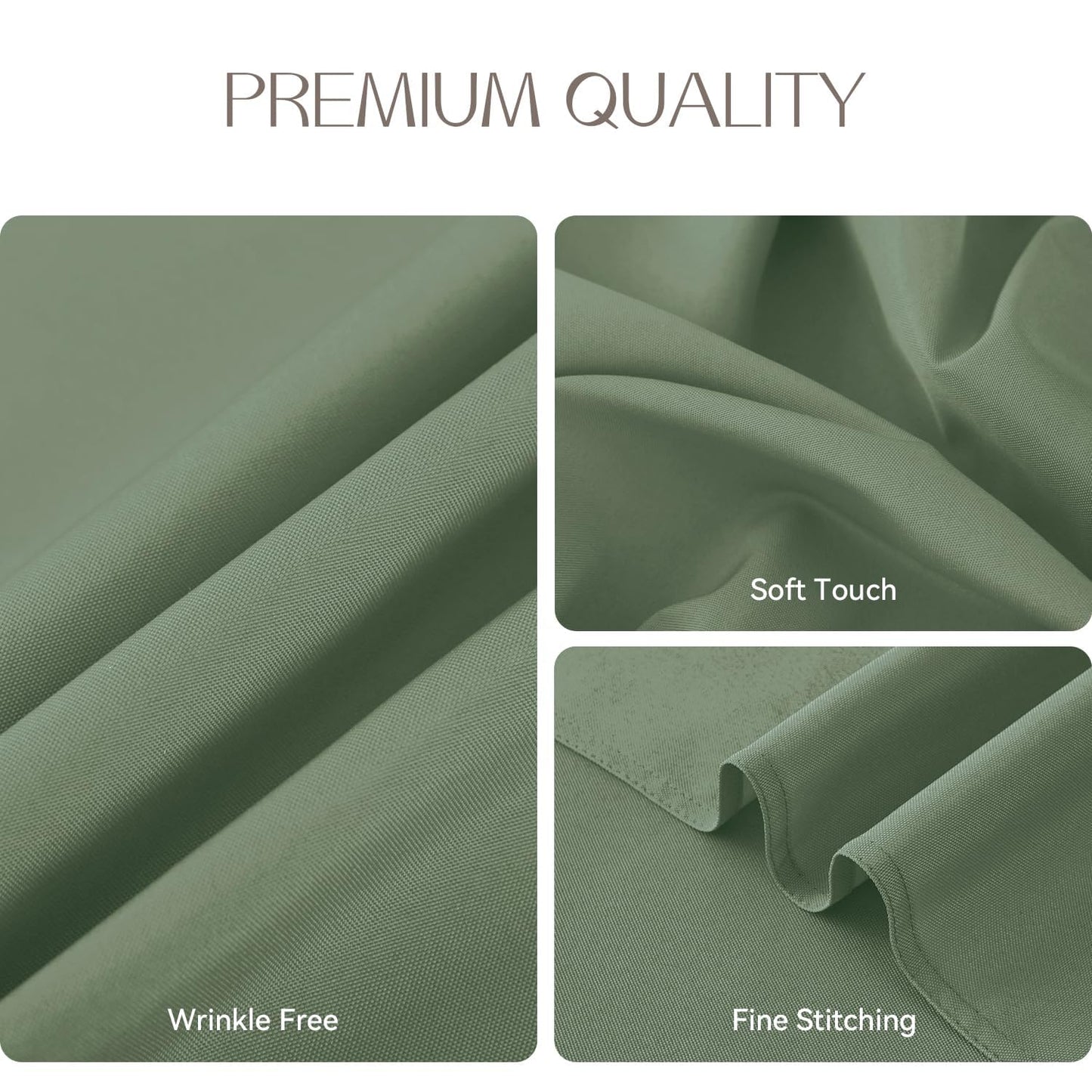 Romanstile Spring Rectangle Tablecloth - Waterproof and Wrinkle Resistant Washable Polyester Table Cloth for Kitchen Dining/Party/Wedding Indoor and Outdoor Use (52 x 70 inch, Sage Green)