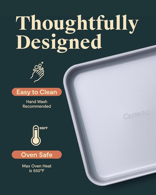 Caraway Non-Stick Ceramic 9” Square Pan - Naturally Slick Coating, Non-Toxic & PTFE Free - Ideal for Brownies & Cakes - Navy