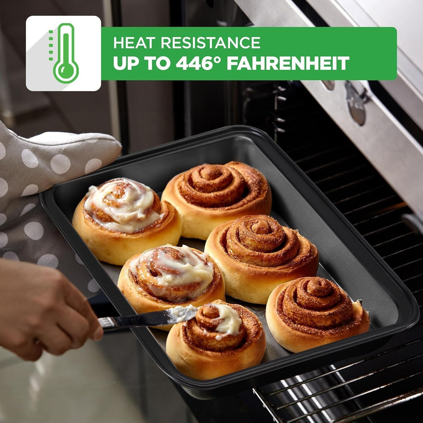 NutriChef 10-Piece Non-Stick Baking Set - Heavy-Duty Carbon Steel Bakeware for Effortless Food Release & Easy Cleanup