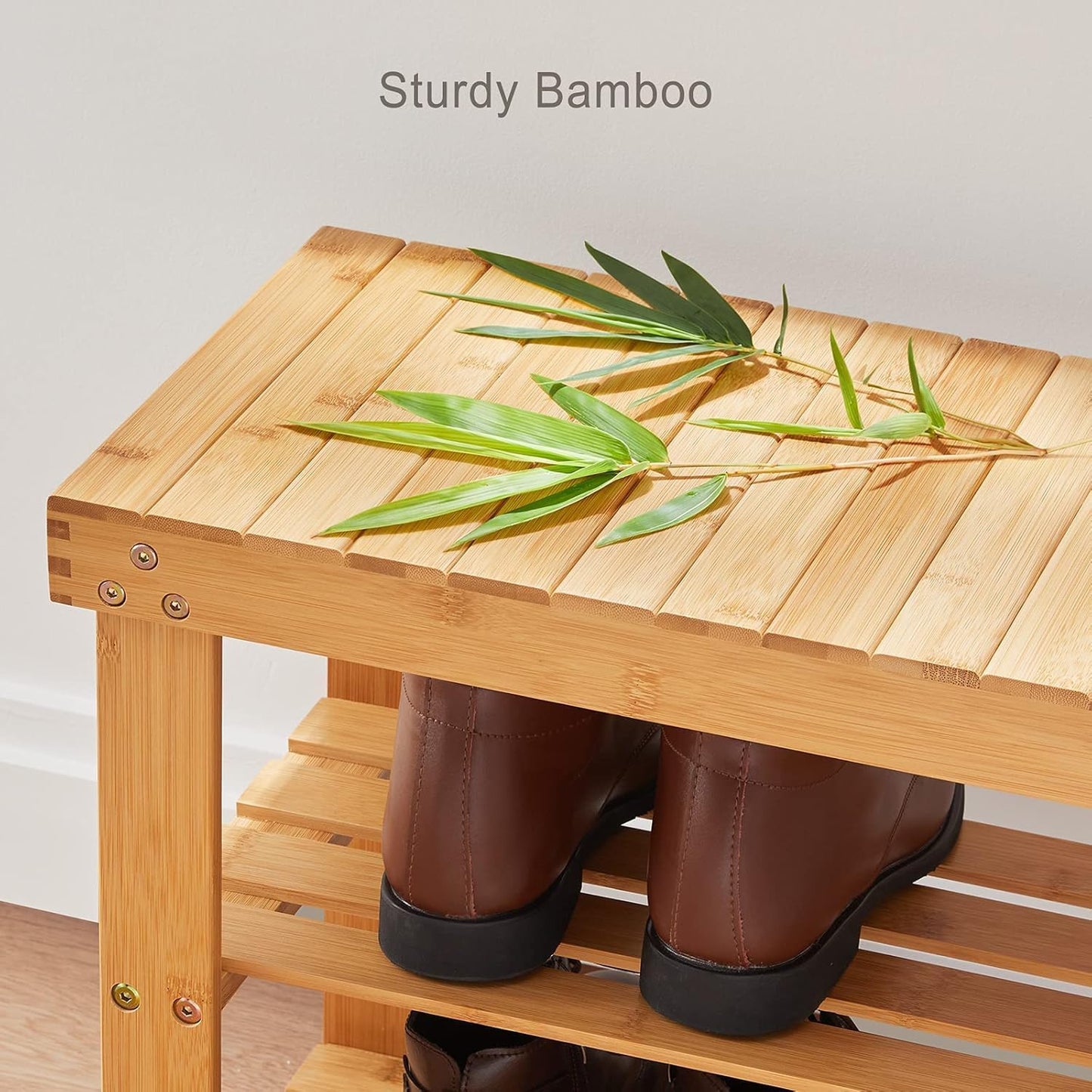 Pipishell 3-Tier Bamboo Shoe Rack Bench - Sturdy Organizer Holds Up to 300lbs | Ideal for Entryway & Living Room