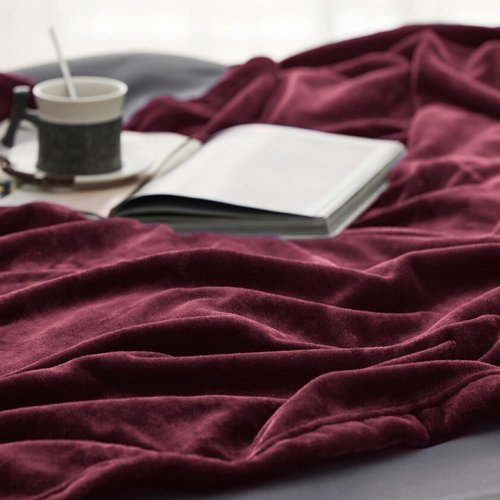 Bedsure GentleSoft Fleece Throw Blanket - Cozy Burgundy Red 300GSM Plush Blanket for Couch & Bed, 50x60 Inches