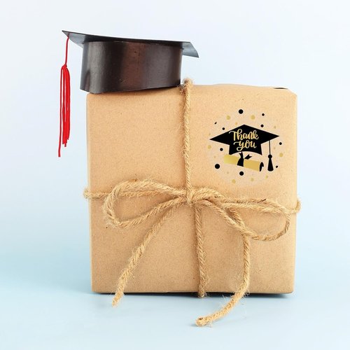 FYSUIMU Graduation Stickers - 1000Pcs Gold Foil Grad Cap Self-Adhesive Labels | 4 Stylish Designs