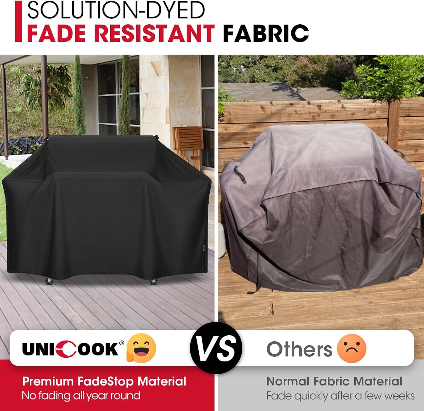 Unicook Grill Cover - Heavy Duty Waterproof BBQ Protector for Weber Genesis 400 Series | Fits Grills Up to 69 Inches Wide