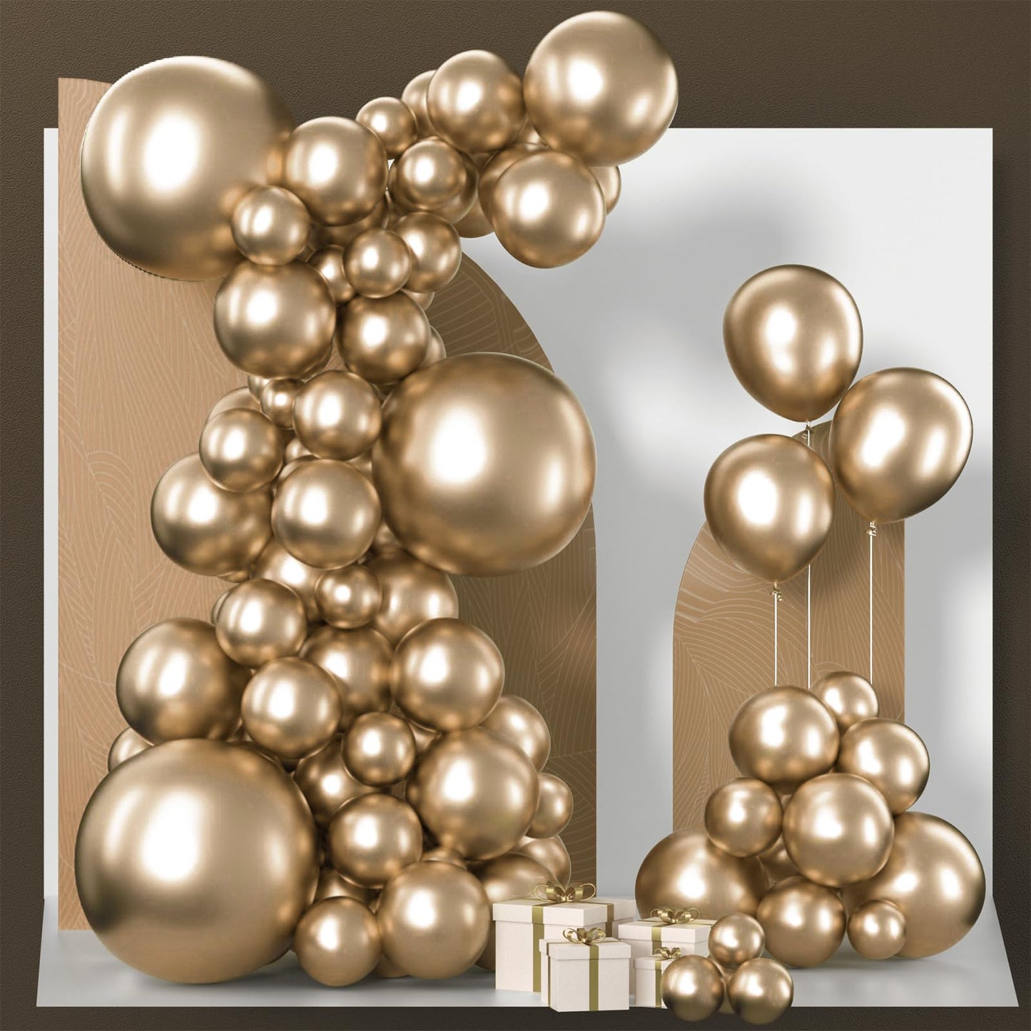 PartyWoo Metallic Gold Balloons 85pcs Different Sizes of 18 12 10 5 Inch Chrome Gold Balloon Arch Kit Garland for Birthday Graduation Baby Shower Wedding Bachelorette Party Decorations Gold-G127