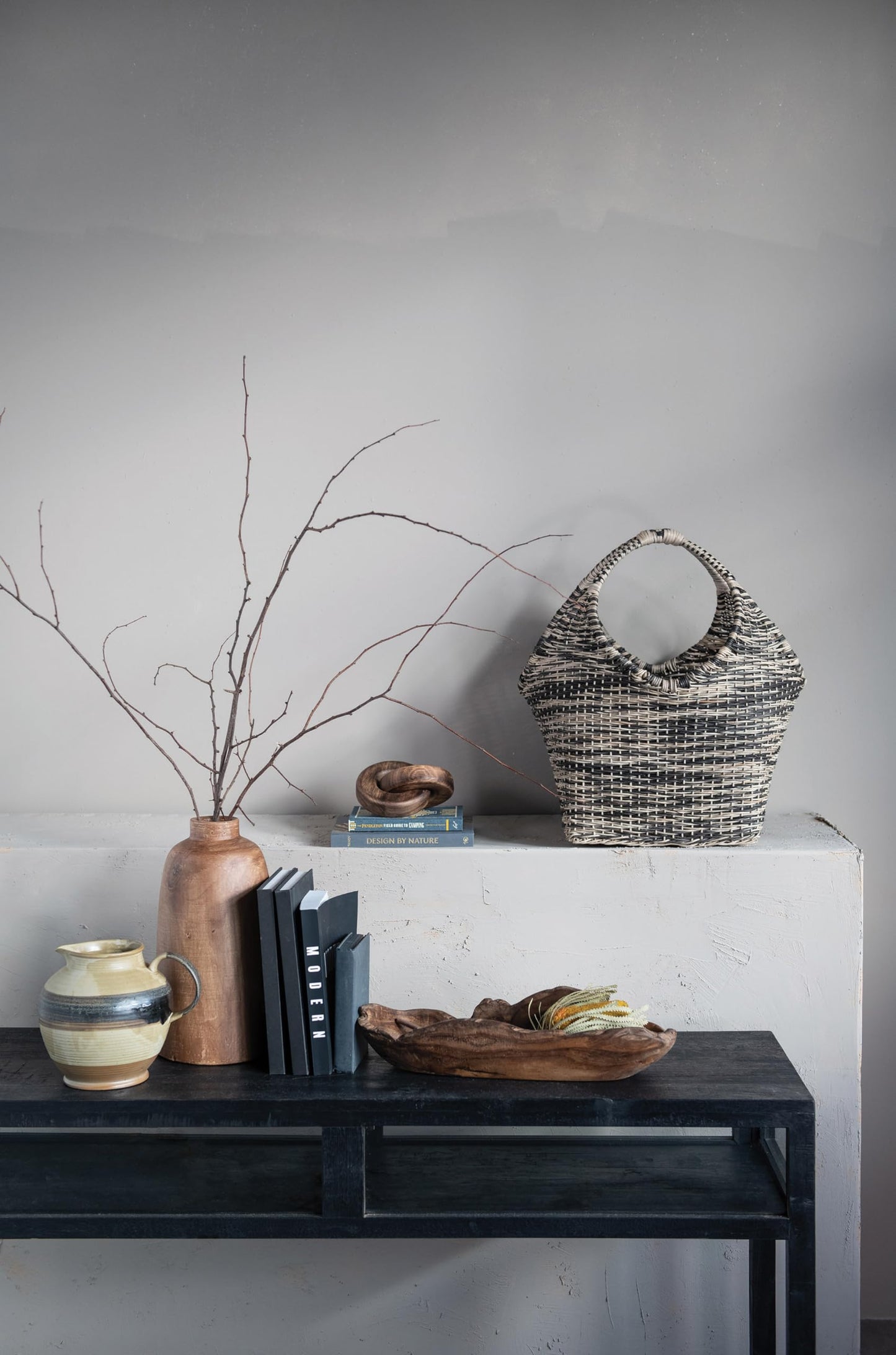 Creative Co-Op Paulownia Wood Vase, Brown