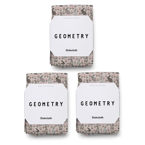 GEOMETRY Kitchen Dish Cloths - Quick Dry Dishcloths for Kitchen - Premium Dish Rags with Geoweave - (Bunny Bloom, 3-Pack Set)