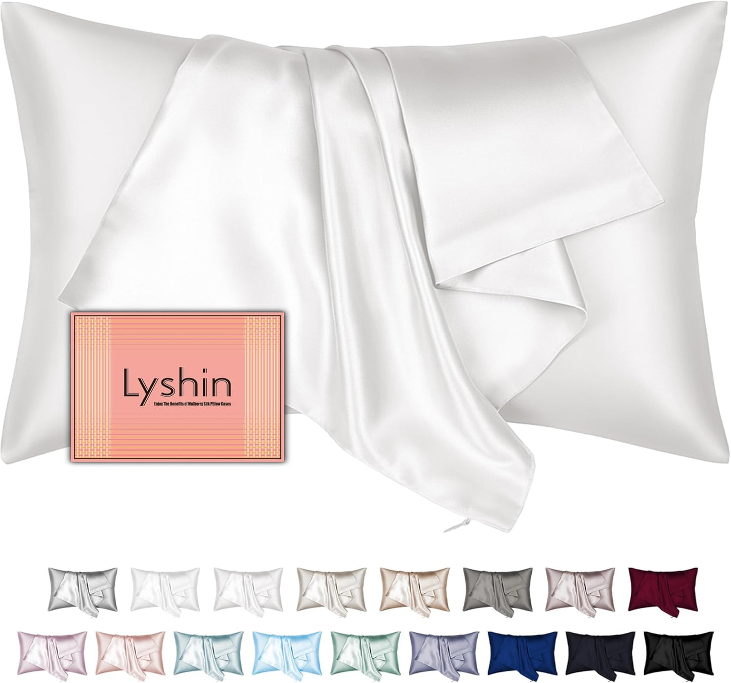Skiennix Silk Pillowcases - King Size Mulberry Silk for Hair & Skin | Soft, Breathable, Ivory