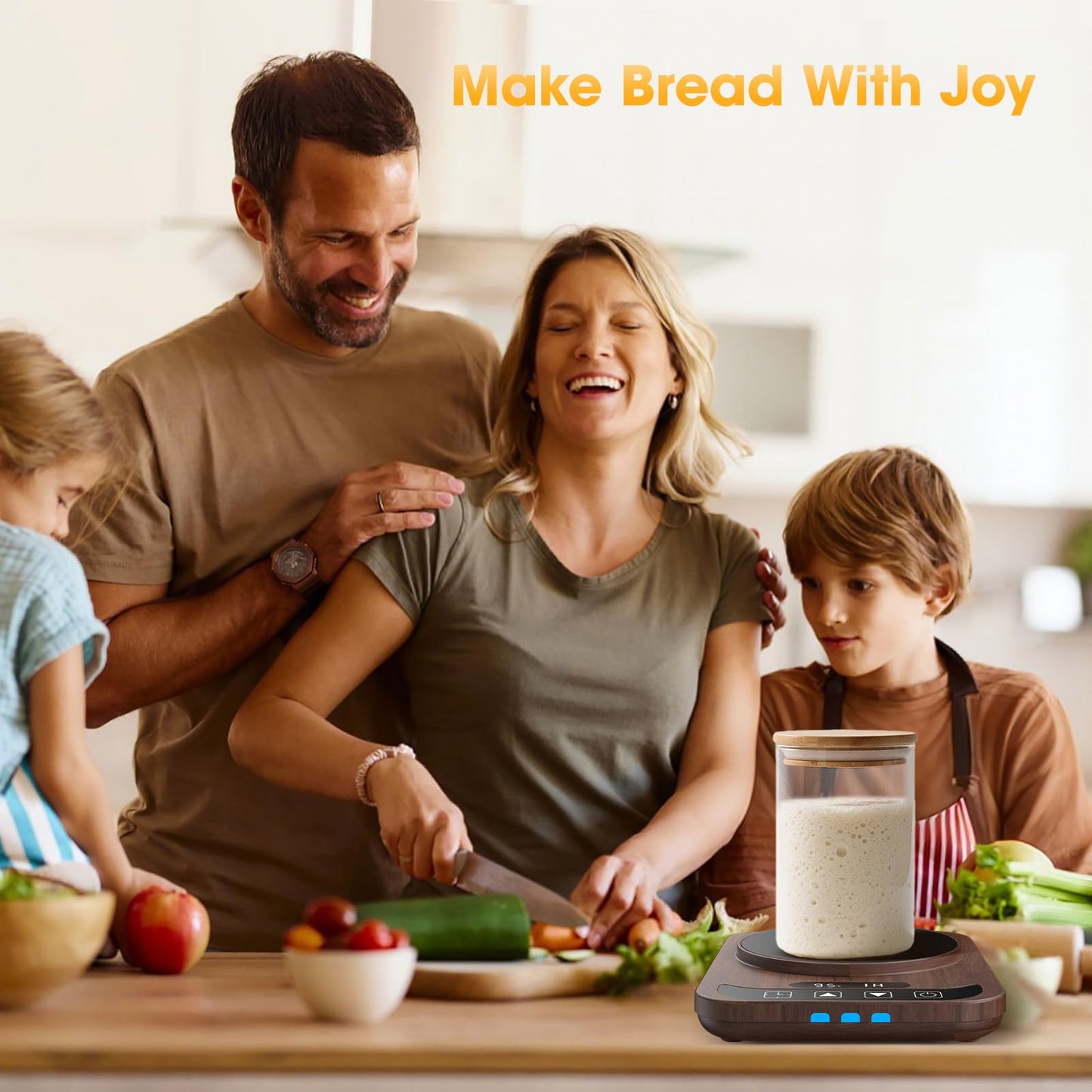 Sourdough Starter Warmer with Temperature Display,Sourdough Warming Mats 100℉ Electric Heating 12 Hours Timing Function Sourdough Heating Mat Bread for Baking Supplies Kitchen Bakers (Wood)