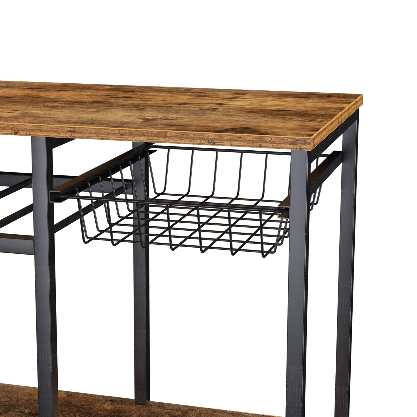 soges Kitchen Baker's Rack Kitchen Cart Utility Storage Shelf Microwave Oven Stand Storage Shelf Rustic Brown YL-D5002