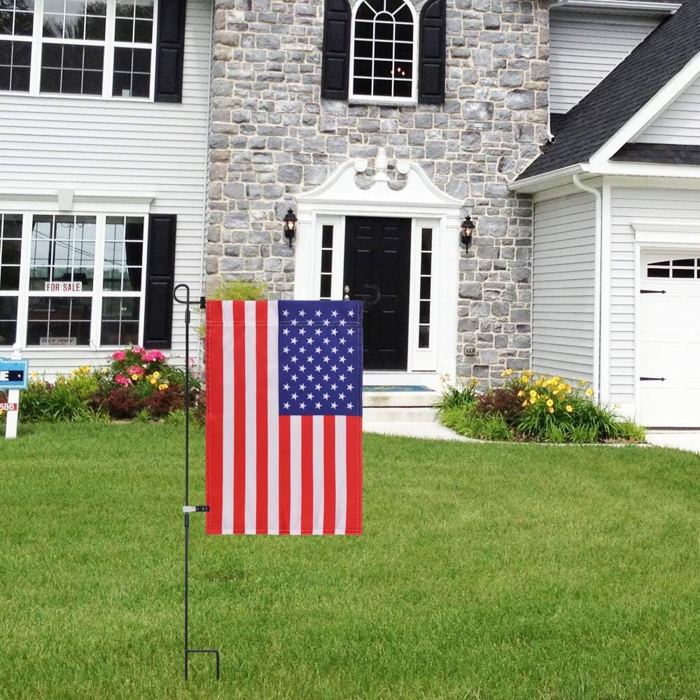 Newk Garden Flag Holder Stand - Durable Black Aluminum Alloy | Holds Flags Up to 13" Wide for Outdoor Use