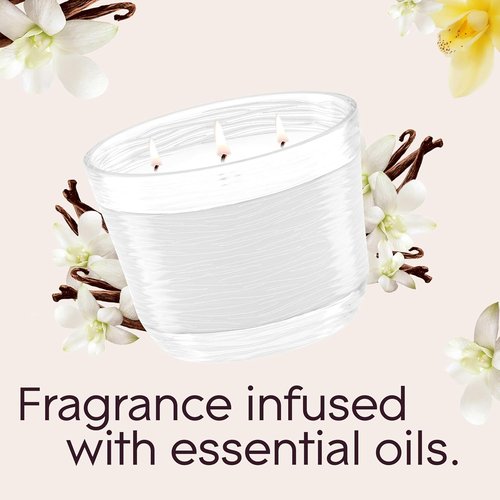 Glade Sheer Vanilla Embrace | Essential Oils Infused 3-Wick Fragrance Candle | 6.8 Oz, 3 Count