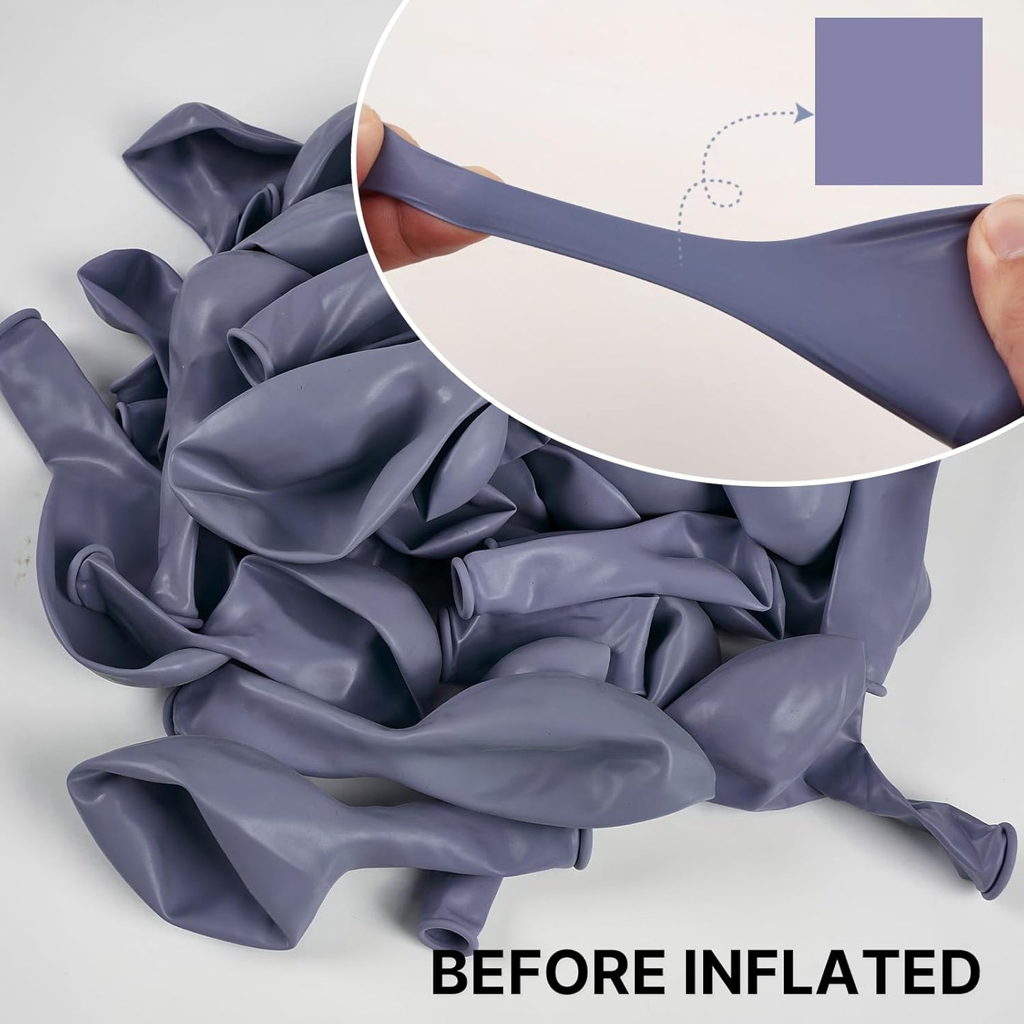 PartyWoo Dusty Blue Balloons - 101pcs 12 Inch Boho Lavender Latex Balloons for Baby Showers & Parties