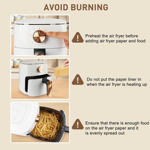 Air Fryer Liners, 6.3 Inch Air Fryer Parchment Paper Liners, Heat Resistant & Pre-Cut for Easy Clean, Fits 2-5Qt Air Fryer Baskets (6.3inch-50pcs)