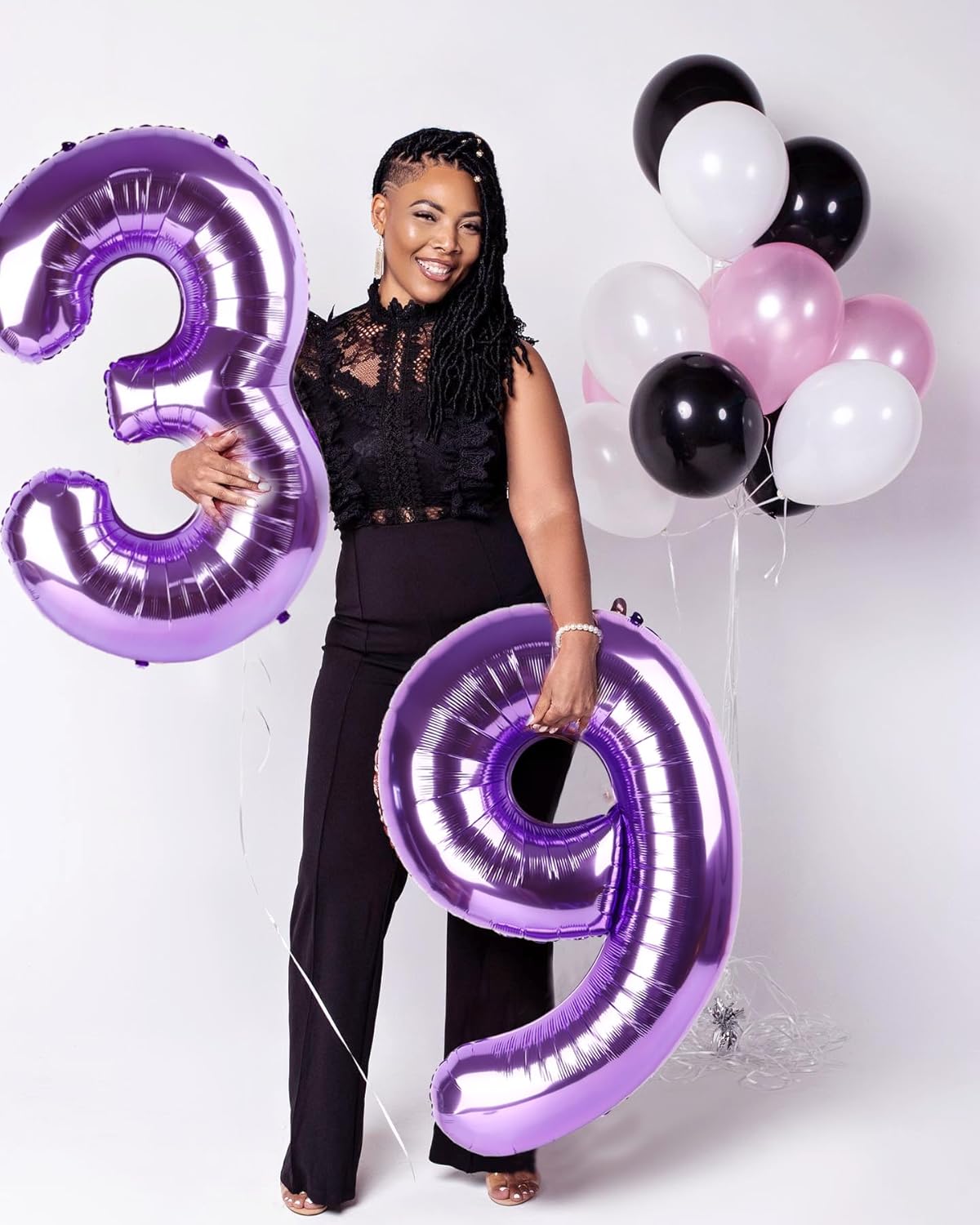 Numbers 40-Inch Balloon | Purple Number 19 Foil Balloons for Birthday Celebrations & Events