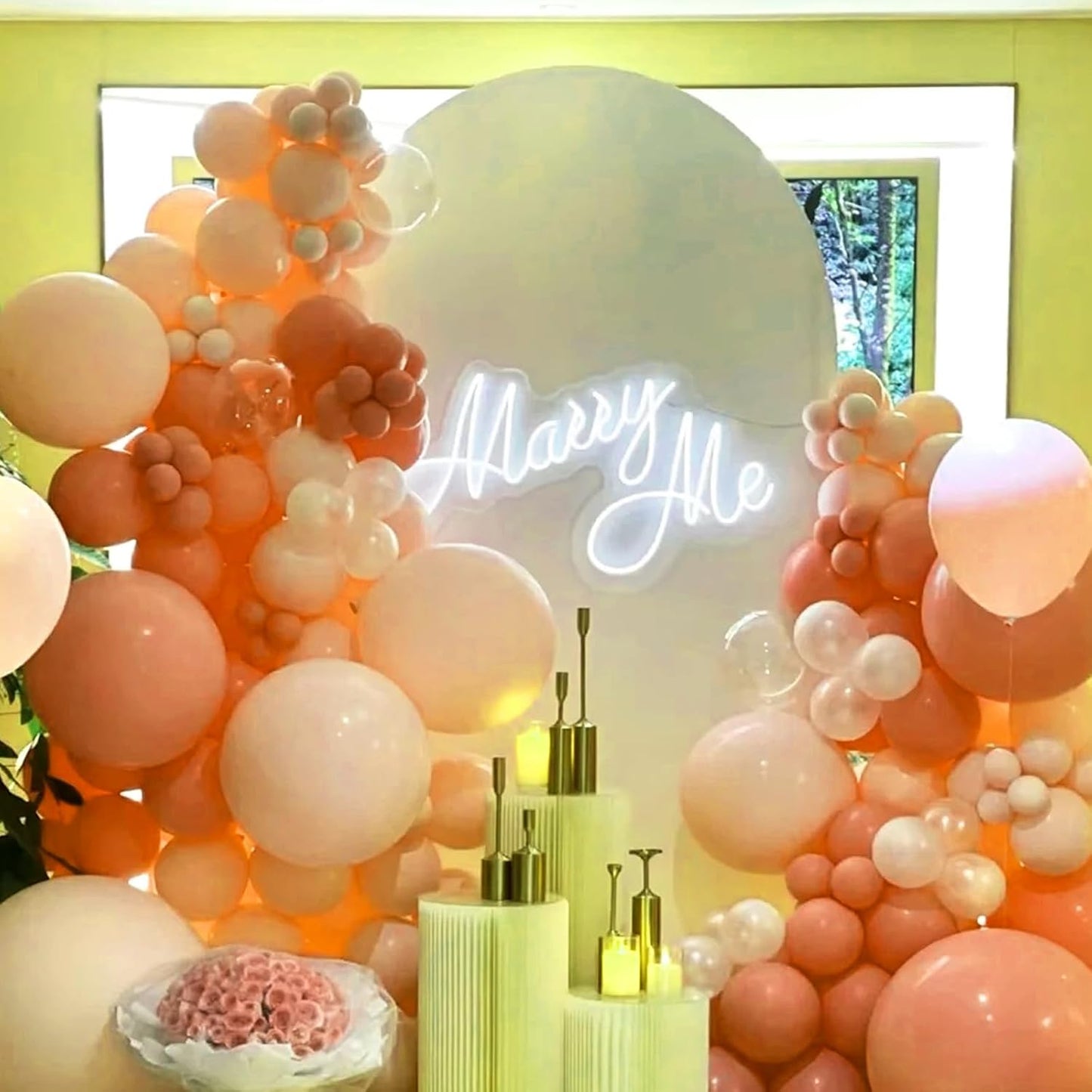 Voircoloria Peach Balloon Garland Arch Kit - 90 Pack in 5/10/12/18 Inch Sizes for Weddings, Birthdays & Baby Showers