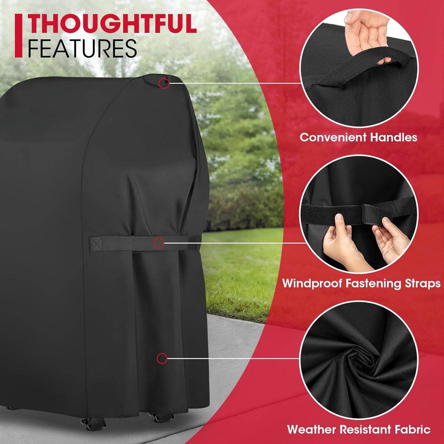 Unicook 30-Inch Heavy-Duty Waterproof Grill Cover - Fits Weber Spirit 210 | 2-Burner BBQ Protection