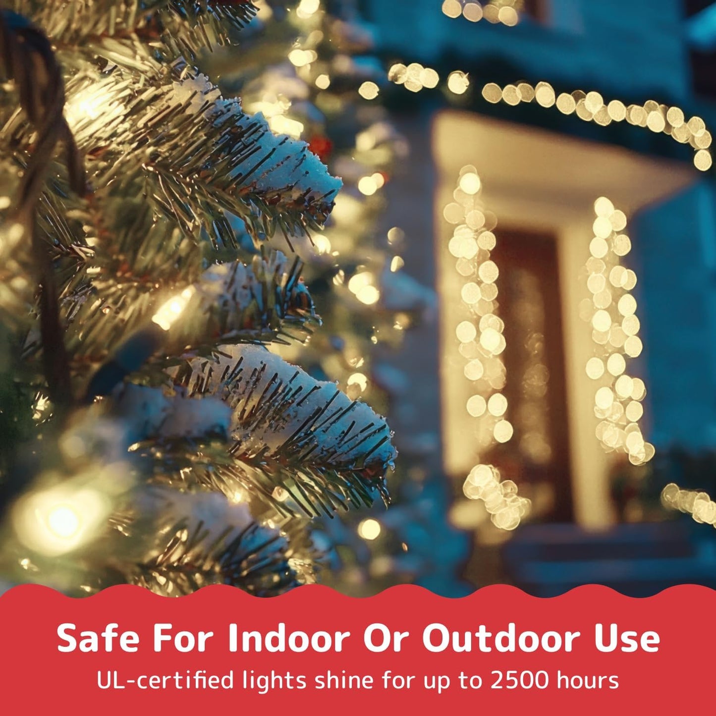 PREXTEX 100 Count Clear Christmas Lights - 20 ft Ultra Bright String Lights for Indoor/Outdoor Use