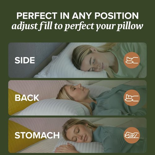 Beckham Hotel Collection Queen Pillow - Cooling Qmax Adjustable Down Alternative for All Sleep Positions