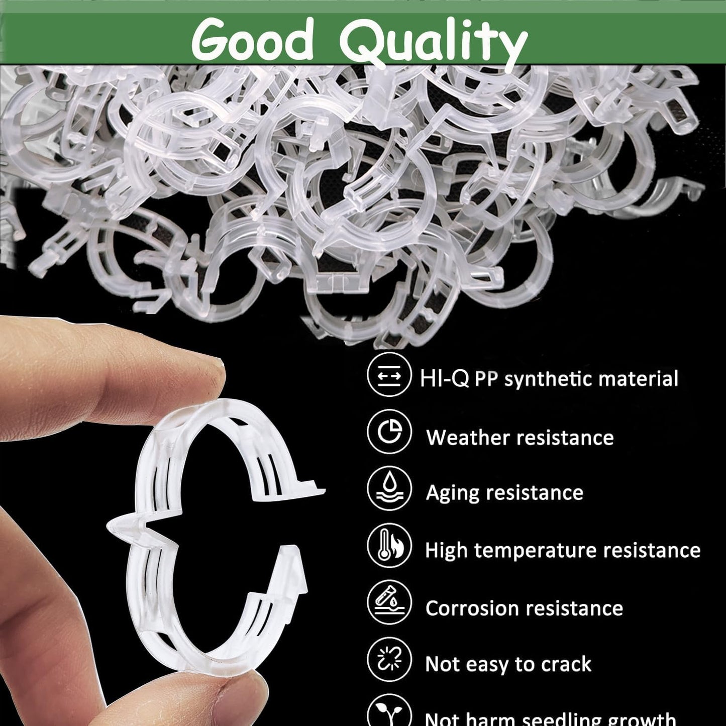 Plant Support Clips by [Brand Name] - 100PK White Tomato Clips for Trellis & Climbing Plants