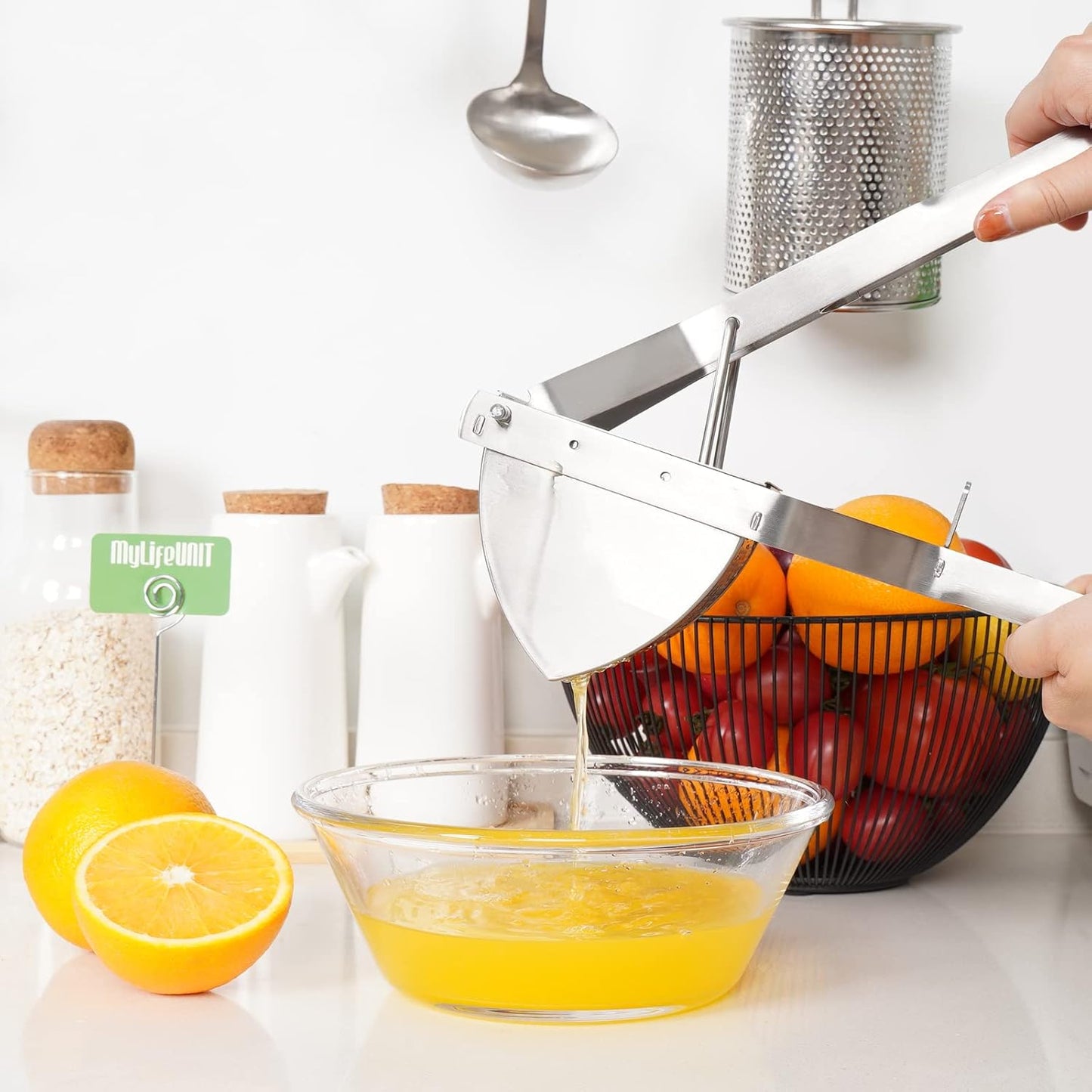 MyLifeUNIT Potato Ricer - Stainless Steel Masher with Extra Large Capacity & Ergonomic Grip