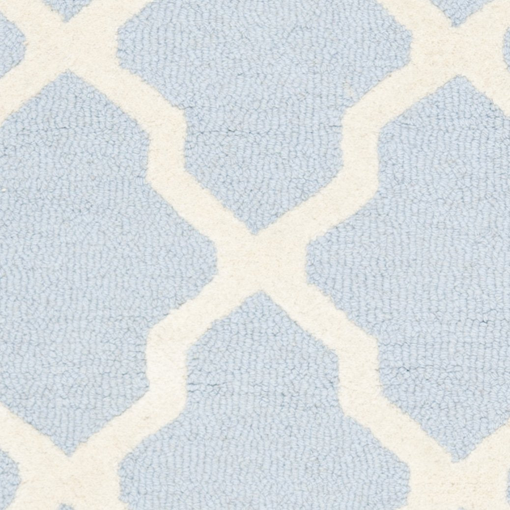 SAFAVIEH Cambridge Collection 3' x 5' Light Blue/Ivory CAM121A Handmade Trellis Premium Wool Area Rug
