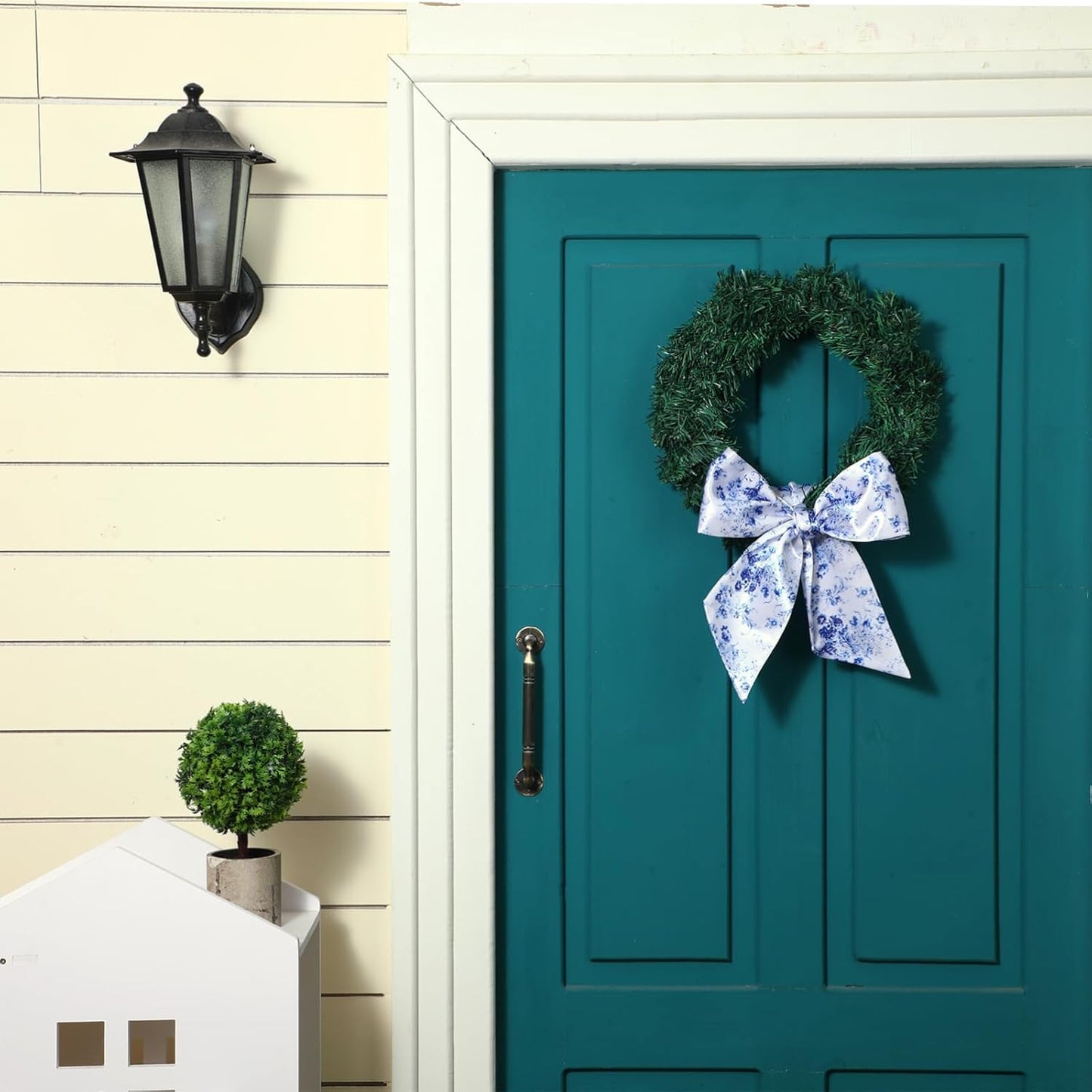 Skiennix Wreath Sash Set - Reversible Chinoiserie Decor for Monogram Garland | Indoor/Outdoor Use