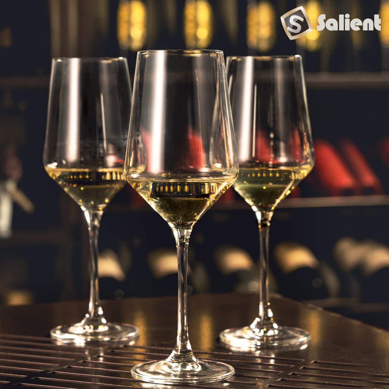 S SALIENT Wine Glasses Set of 6,Long Stem White/Red Wine glasses,14oz Hand Blown Premium Crystal Wine Glass,Gift Packing Burgundy Glasses