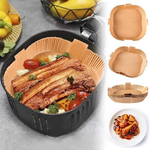 Air Fryer Disposable Paper Liners - Non-Stick Baking Sheets | 50PCS 7.9 Inch Oil-Proof & Water-Proof