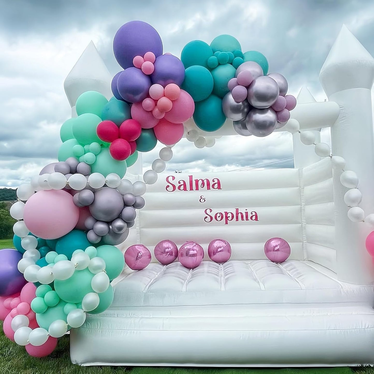 Skiennix Pearl White Linking Balloons - 100PCS 6 Inch Quick Link Balloons for Wedding & Party Decor