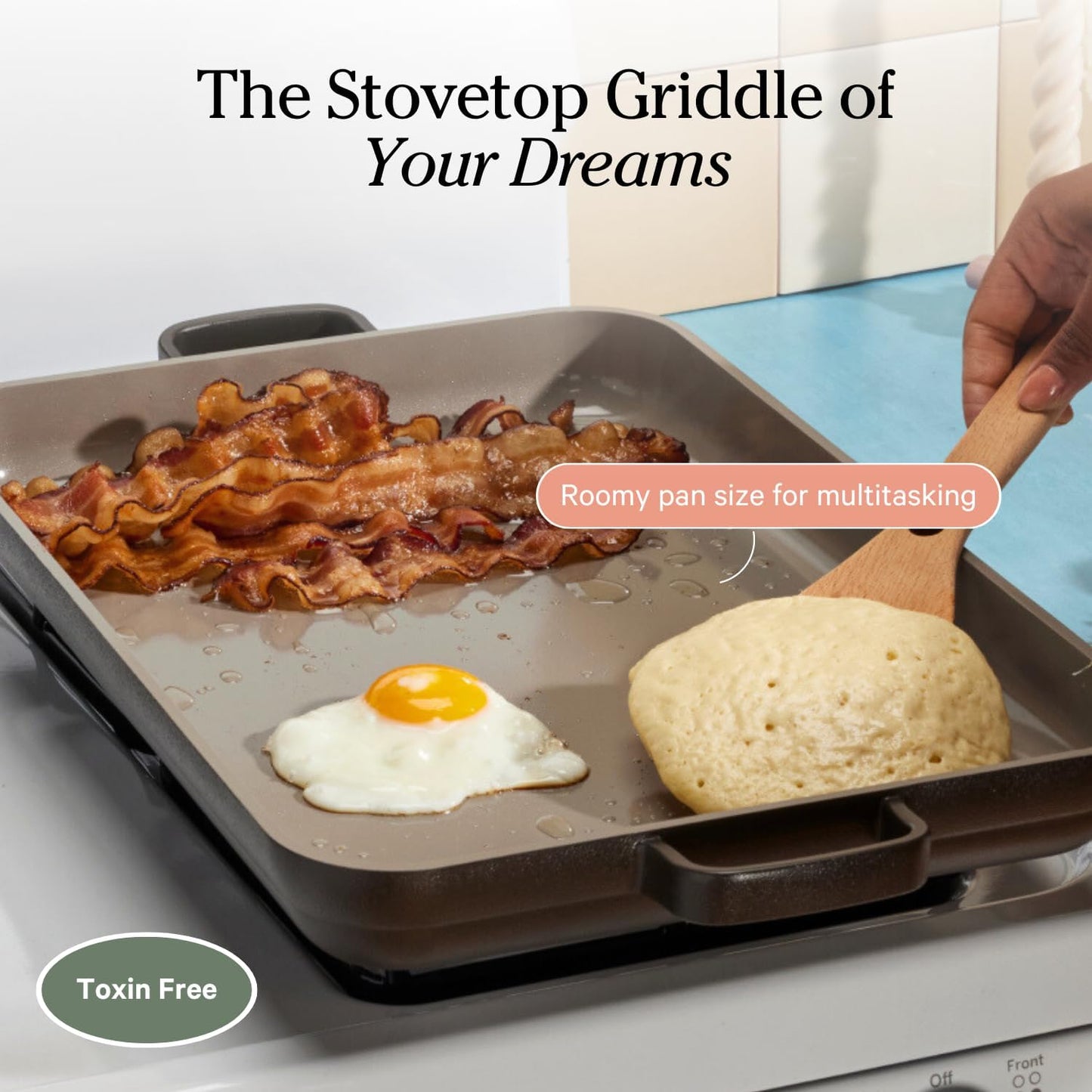 Our Place Griddle Pan - Versatile Nonstick Ceramic Griddle & Sheet Pan | Toxin-Free, Ergonomic Handles | 5 Qt Capacity, Oven Safe to 450°F | Char